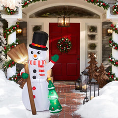 6.2FT Lighted Christmas Inflatable Decoration, Inflatable Snowman Holding Groom, Funny Blow Up Yard Decorations With Built-in LED Lights For Holiday Party Front Yard Lawn Garden Decor