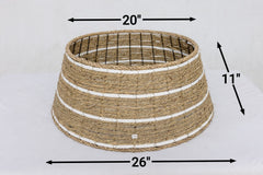Woven Seagrass Christmas Tree Collar Boho Coastal Farmhouse Decor