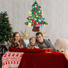 DIY Felt Christmas Tree 41Pcs Detachable Ornaments For Kids Toddler Wall Hanging Christmas Decoration Xmas Gift