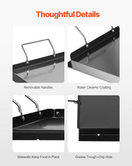 32x14 In Flat Top Griddle Carbon Steel Universal BBQ Grill Pan Cookware