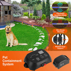1Set Dog Fence System Pet Containment System With One Hundred Adjustable Levels IPX7 Waterproof Rechargeable Receiver Underground Fence For Small Medium Large Dog