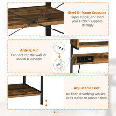 Kitchen Bakers Rack with Power Outlet