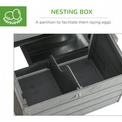 124" Dual Chicken Coop, Large Chicken House, Gray