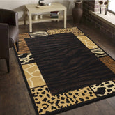 Tribes GC YLS4013 Black 5 Ft. 3 In. X 7 Ft. 3 In. Animal Print Area Rug