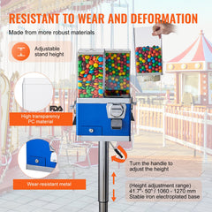 Gumball Machine With Stand Vending Coin Bank Vintage Candy Dispenser Bule