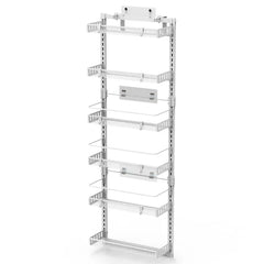 Over The Door Pantry Organizer 6-Tier Pantry Door Organizer Carbon Steel 110LBS Loading Easy Install Behind Door Storage For Closet Kitchen Bathroom 50.19'H 17.12'W 5.51'D