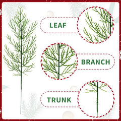 NOVWANG 60 Pieces Artificial Pine Branches, Artificial Cedar Stems And Artificial Snow Pine Branches For Christmas Decoration Christmas Picks For DIY Garland Craft Family Kitchen Holiday Decoration