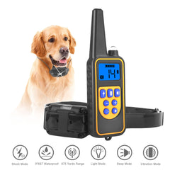 1Pc Dog Training Collar With Remote IP67 Waterproof Pet Trainer 300mAh Rechargeable 875 Yard Remote Control 4 Modes Adjustable Level