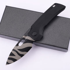 Handle Folding Utility Knife, Tiger Stripe PocketKnife, Boxed Folding Pocket Knife For Everyday Carry, UtilityKnife With Pocket Clip