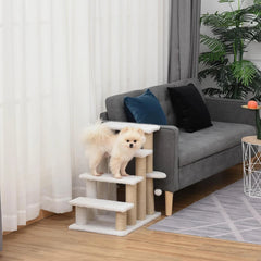 4 Levels Cat Steps With Scratching Posts For High Bed