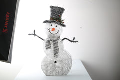 1Pc LED Christmas Snowman Decoration Light Collapsible Battery Operated Lighted Snowman Indoor Outdoor Garden Light With Removable Hands Scarf