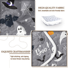 3pcs Halloween Pumpkin Set Comforter Set For Girls Boys Women, Soft Lightweight Halloween Bedding Set 1 Coverlet And 2 Pillowcases