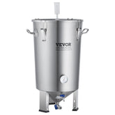 304 Stainless Steel Kettle, 8 GALLON Beer Brew Fermentor, Brew Bucket Fermentor For Brewing, Home Brewing Supplies With Base, Kettle Stock Pot Includes Lid, Handle, Valve, Spigot, Thermometer