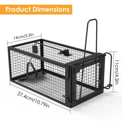 1Pc Rat Trap Cage Humane Live Rodent Trap Cage Galvanized Iron Mice Mouse Control Bait Catch With Detachable U Shaped Rod