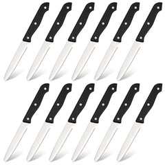 12-piece Kitchen Knife And Accessory Set With High-carbon Stainless Steel Blades, Including Meat And Steak Knives, With ABS Handles