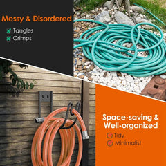 2Pack Heavy Duty Garden Hose Holder Stainless Steel Hose Hook Metal Hose Rack Reel Organizer For Water Hose Extension Cords