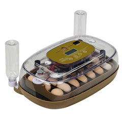 24 Egg Incubator With Automatic Egg Turning, 110V Digital Poultry Hatcher With LED Egg Candler, Temperature & Humidity Control, Auto Water Adding, For Chickens Ducks Quails, Khaki & Transparent