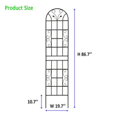 4 Pack Metal Garden Trellis 86.7" X 19.7" Rustproof Trellis For Climbing Plants Outdoor Flower Support Black