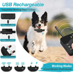 2 In 1 Wireless Electric Dog Fence Waterproof Pet Shock Boundary Containment System Electric Training Collar For Small Medium Large Dogs