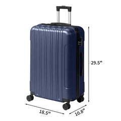 Three-in-one Textured Matte Finish, Non-TSA Customs Lock, 28-inch Detachable Wheels, ABS Trolley Case, 20in, 24in, 28in, ABS, All Colors Available In Navy Blue