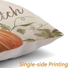 4Pcs Thanksgiving Fall Throw Pillows Cushion Case 18x18in Set Of 4 Pumpkin Watercolor Farmhouse Pillowcase For Thanksgiving Day Harvest Festival Party Autumn Home Sofa Couch Bed Chair