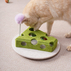 Cat Puzzle Toy With Ball And Spring-loaded Wand Felt Indoor Cat Toy Box Suction Cup Base Treat Puzzle Helps Cats Play Independently And Improves Their Intelligence.
