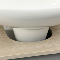 Pedestal Sink Storage Cabinet, Under Sink Cabinet, Bathroom Vanity Cabinet with Adjustable Shelf and Open Bottom Shelf, Gray