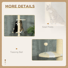 4-Tier Floor to Ceiling Cat Tree Height Adjustable 87 -103 Inch