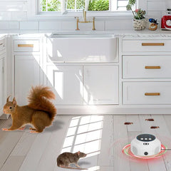 360° Ultrasonic Mice Repellent Indoor Rodent Repeller Rat Squirrel Rodent Chaser With 3 Modes 2 Strobe Lights For Kitchen Warehouse