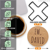 Cork Coasters For Drinks Coasters Set Of 6 With Holder Funny Coasters For Adults Cup Coasters For Coffee Table Home Bar Wedding Absorbent Coasters Mat Cups Cool Decor Unique Coaster Gift