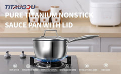 2.2 Quart Titanium Alloy Stainless Steel Multifunctional Household PFOA-free Non-stick Frying Pan With Lid, Dishwasher-safe, Oven-safe, Suitable For All Stovetops