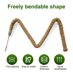 27.6inch Bendable Coconut Coir Stick With Hemp Rope The Ideal Plant Support, Natural And Eco-Friendly, Easily Create A Green Space