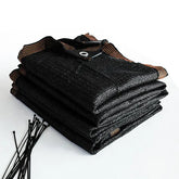 10ft*12ft Heavyweight Black Sunshade Net With Snap-on Design For Sun Protection, Windproofing, And Patio/balcony Shading.