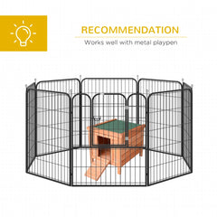 Small Wooden Rabbit Hutch Bunny Cage Guinea Pig Cage Duck House Dog House With Openable & Waterproof Roof, For Rabbits, Chickens, Ducks, Natural