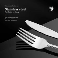16 Piece Luxury High-end Silver Tableware Family Utensil Set - Stainless Steel 4-person Utensil Service Including Fork, Knife, Spoon, And Teaspoon - Durable, Elegant, Rust Proof Utensil Set, USPS Ship