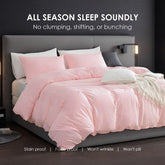Solid Color Oversized Duvet Cover Set. Available In White And Pink. Premium Microfiber Fabric With Hotel-grade Minimalist Design. Versatile For Bedrooms And Guesthouses. Perfect Christmas Gift.