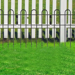 10PC 12inch*16.5inch Metal Protective Decorative Garden Fence, Animal Barrier, Yard And Lawn Isolation Fence, Outdoor Wrought Iron Fence