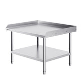 Stainless Steel Work Table, 30 X 36 X 26 Inch Commercial Food Prep Worktable, 3-Sided Backsplash Heavy Duty Prep Worktable, Metal Work Table With Adjustable Height For Restaurant Home Hotel