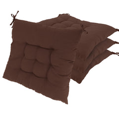 4Pcs Chair Cushion Pads Pillow 17.72x17.72x2.37in Soft Tie On Square Sitting Mats For Home Office Car Sitting Travel