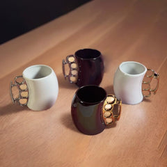 Novelty Brass Knuckle Coffee Mug, Ceramic, Black And White, Unique Handle Design, Funny Mugs Gifts For Christmas Novelty Ceramic Coffee Mug, X Mas Presents, Christmas Funny Gifts, Funny Gifts