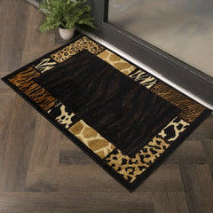 Tribes GC YLS4013 Black 2 Ft X 3 Ft Animal Print Area Rug