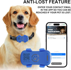 Dog GPS Tracker Real Time, Anti-Lost Pet Tracker With Geofence, Flash Light And Sound Alarm, Unlimited Distance Tracking, Fits Most Pet Collars, Subscription Required