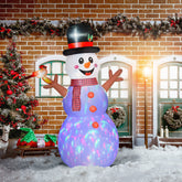 7.9' Inflatable Branch Hand Snowman w/ Rotating Colorful LED Light, Blow-Up Outdoor Display for Party