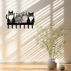Adorable Cat Wall Hooks Set - Cute & Practical Kitty Decor For Farmhouse