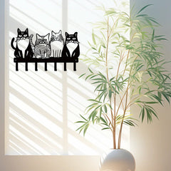 Adorable Cat Wall Hooks Set - Cute & Practical Kitty Decor For Farmhouse