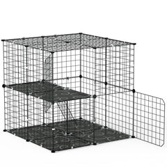 1Pc 2Tier Cat Cage Playpen Indoor Pet Enclosures Kitten Kennel House Detachable Cat Crate With Climbing Ladder 2 Doors For 1 To 2 Cats For Ferret Squirrel Small Animals