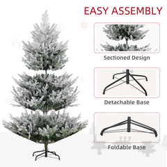 HOMCOM 6 Foot Artificial Christmas Tree, Pine Hinged Xmas Tree With 795 Realistic Branches, Steel Base, Auto Open, Green