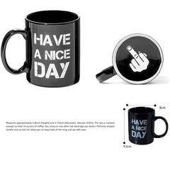 Middle Finger Coffee Cup With 3D Funny Middle Finger Inside Up Yours Mug Gag Gifts For Family For Best April Fool's Day, Valentine's Day