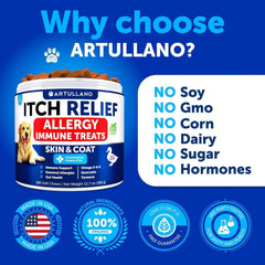 Dog Allergy Relief Chews Itching Skin Relief For Dogs Fish Oil 3 Seasonal Allergies Pills Skin & Coat Anti ItchHot Spots Treatment Canine Immune Health Supplement 180 Soft Treats