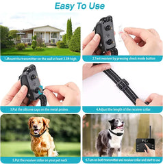 2 In 1 Wireless Electric Dog Fence Waterproof Pet Shock Boundary Containment System Electric Training Collar For Small Medium Large Dogs